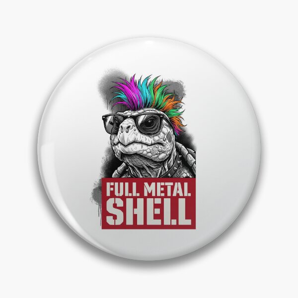 Artikelvorschau, SHELL YEAH! Nr. 4: FULL METAL SHELL Punk Rock Mohawk Turtle entworfen und verkauft von NO BEAVER NO PUNK.