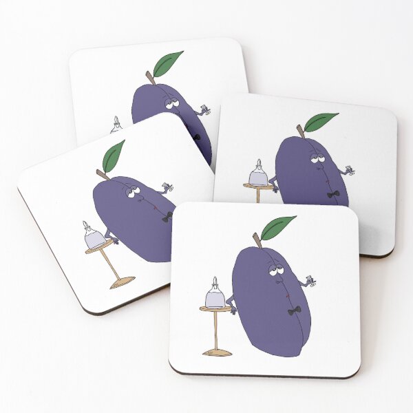 Item preview, Funny Plum with Bow Tie Cartoon – Cute Fruit Slivovitz Lounge Kitchen designed and sold by MyxaART.