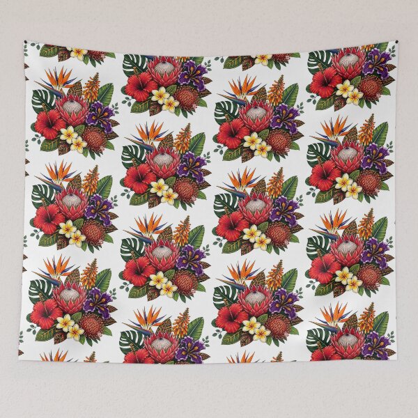 Item preview, Tropical Red Heart Floral Botanical Design designed and sold by NaphDesigns.