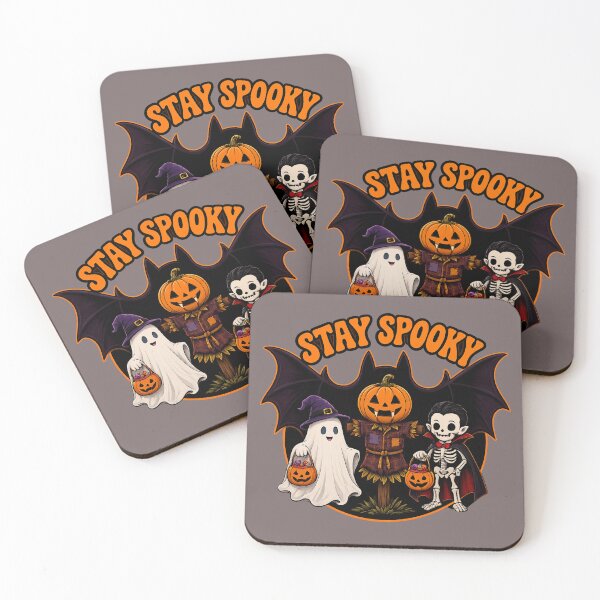 Item preview, Stay Spooky Halloween Friends – Cute Ghost Pumpkin Scarecrow Vampire Retro Halloween Design designed and sold by Fangtasia77.