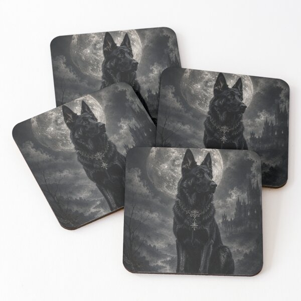Item preview, Black German Shepherd with Full Moon designed and sold by VelarisMoon.