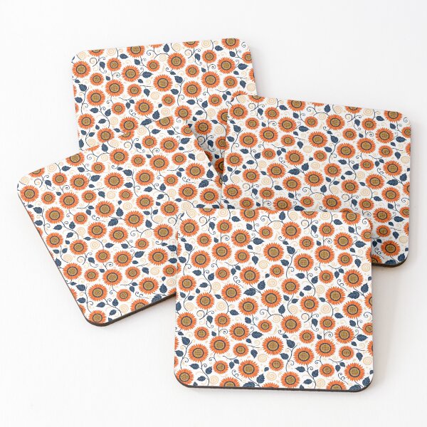 Item preview, Rustic Autumn Folk Flower and Leaf Pattern designed and sold by VelloomStore.