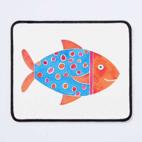 Item preview, Orange and Blue Watercolor Spotted Fish designed and sold by AlinaArt&Design.