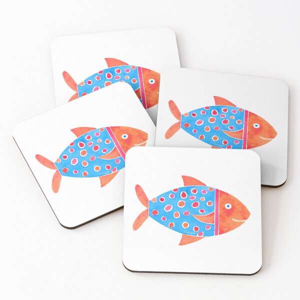 Item preview, Orange and Blue Watercolor Spotted Fish designed and sold by AlinaArt&Design.