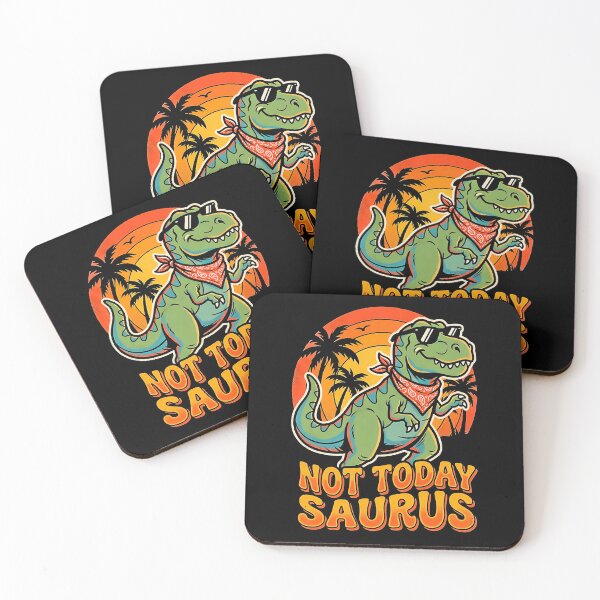 Item preview, Not Today Saurus Funny Retro T-Rex Dinosaur Sunset Cool Attitude Humor designed and sold by graphixpolash.