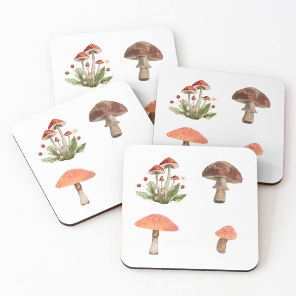 Item preview, Vintage Watercolor Mushrooms Collection Retro Cottagecore  designed and sold by julyperson.
