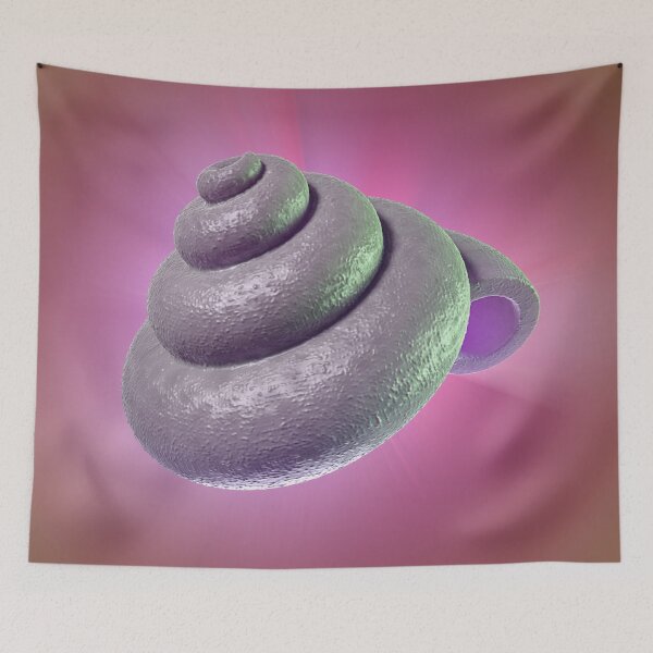 Item preview, 3D Organic Spiral - Abstract Shape Gray Pink Biomechanical Art designed and sold by Keltoi-art.