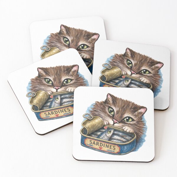 Item preview, Sardines Verses the Cat designed and sold by Freshinkshop.