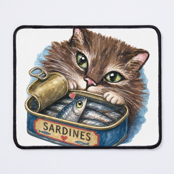 Item preview, Sardines Verses the Cat designed and sold by Freshinkshop.
