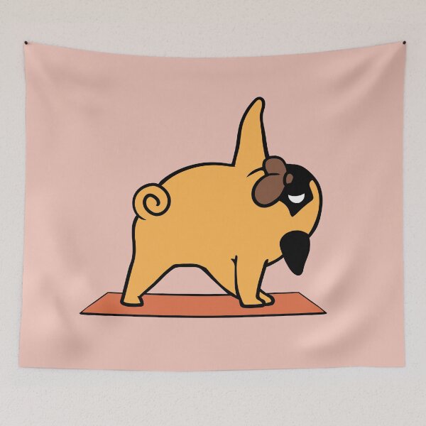 Item preview, Pug Yoga Triangle Pose designed and sold by Huebucket.