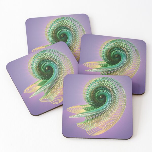 Item preview, 3D Fractal Spiral - Abstract Copper Green Structure Sacred Geometry designed and sold by Keltoi-art.