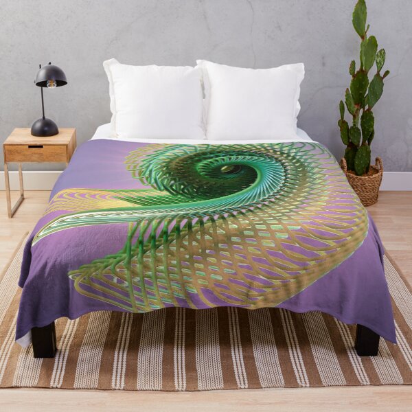 Item preview, 3D Fractal Spiral - Abstract Copper Green Structure Sacred Geometry designed and sold by Keltoi-art.