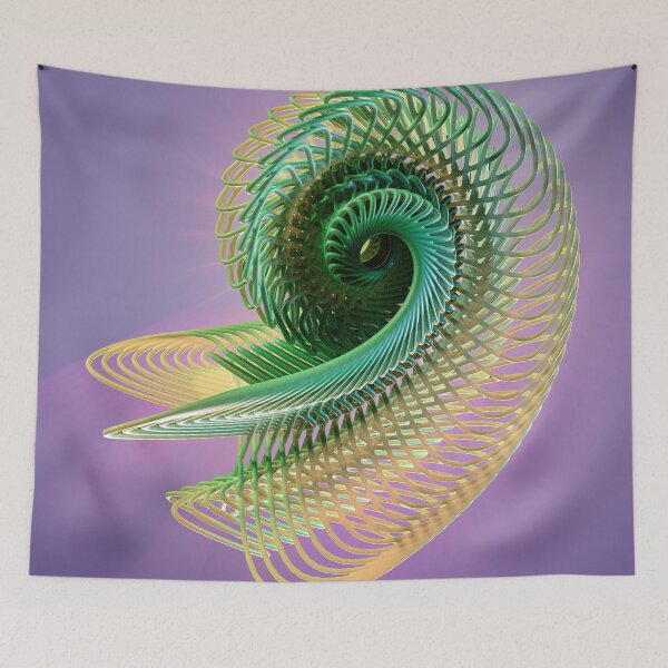 Item preview, 3D Fractal Spiral - Abstract Copper Green Structure Sacred Geometry designed and sold by Keltoi-art.