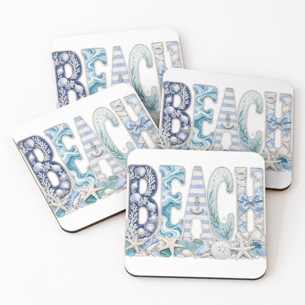 Item preview, Beach Coastal Seashell Lettering Design designed and sold by DewCreates.