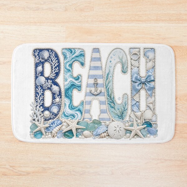 Item preview, Beach Coastal Seashell Lettering Design designed and sold by DewCreates.