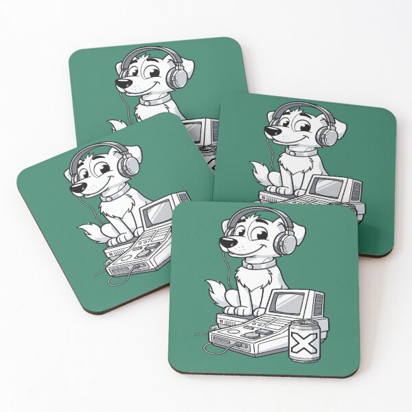 Item preview, Vintage Gamer Dog | Energy Drink & Console | All-Color Friendly designed and sold by The Cartridge Club.
