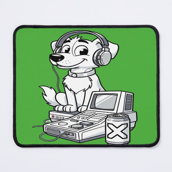Item preview, Vintage Gamer Dog | Energy Drink & Console | All-Color Friendly designed and sold by The Cartridge Club.