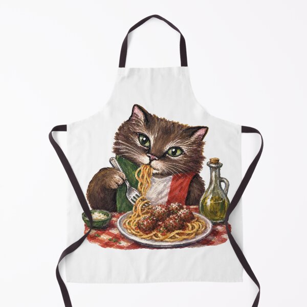 Item preview, Italian Cat eating Spaghetti and Meatballs designed and sold by Freshinkshop.