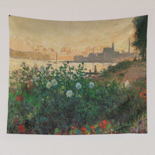 Item preview, Flowered Riverbank Argenteuil by Claude Monet Wall Art designed and sold by TheSoulOfArt.