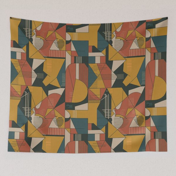 Item preview, Bold Geometric Cubist Pattern | Retro Art Deco Seamless Repeat designed and sold by Midnight Veil Designs.