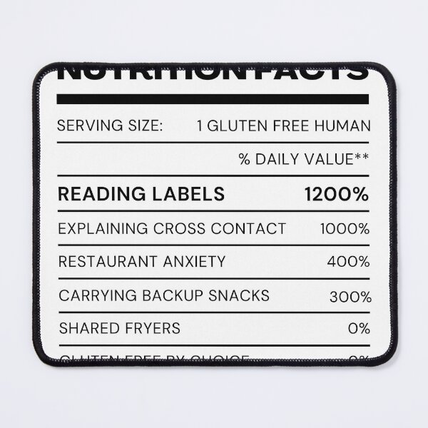 Item preview, Celiac disease nutrition facts designed and sold by DenverCeliacs.