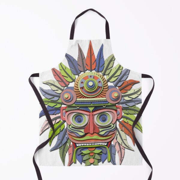 Item preview, Solar Deity Mask - Pre-Columbian Vector Art - Aztec Colors designed and sold by Keltoi-art.