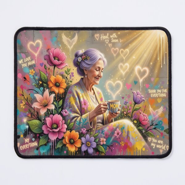 Item preview, Healing Love for Mom | Inspirational Floral Artwork designed and sold by DreamyWallVibes.