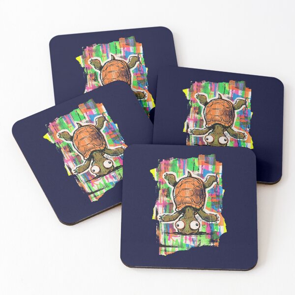 Item preview, SHELL YEAH! No.8: Shocked Falling Turtle Psychedelic Pop Art designed and sold by NO BEAVER NO PUNK.
