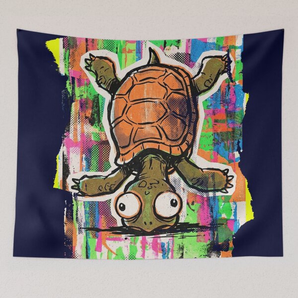 Item preview, SHELL YEAH! No.8: Shocked Falling Turtle Psychedelic Pop Art designed and sold by NO BEAVER NO PUNK.