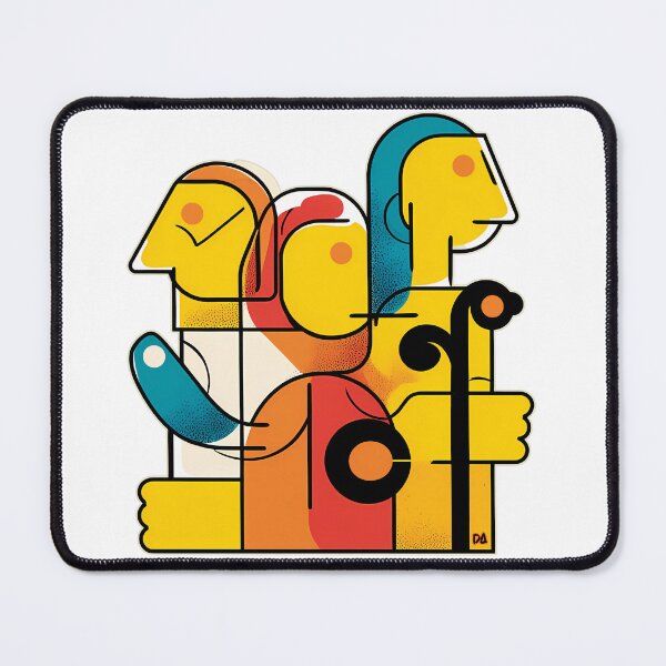 Item preview, Mid Century Modern Abstract Human Profile Cubist Geometry Art Print designed and sold by DesignArtist.ia.