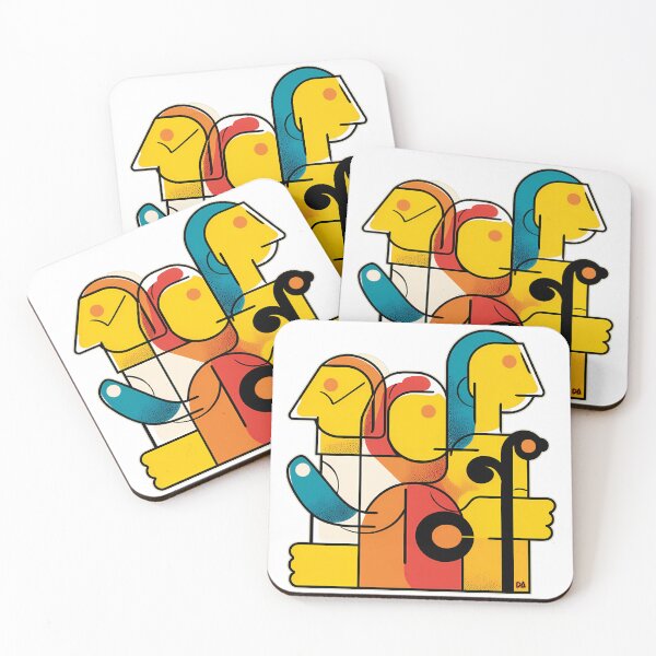 Item preview, Mid Century Modern Abstract Human Profile Cubist Geometry Art Print designed and sold by DesignArtist.ia.