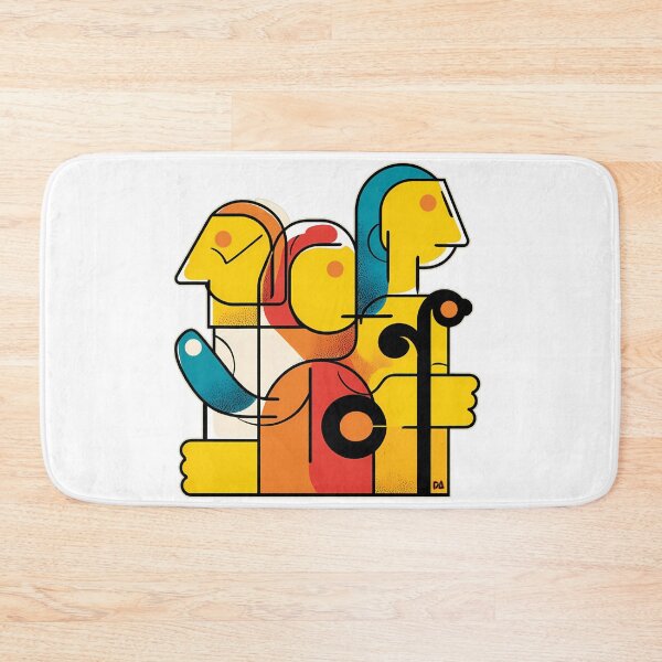 Item preview, Mid Century Modern Abstract Human Profile Cubist Geometry Art Print designed and sold by DesignArtist.ia.