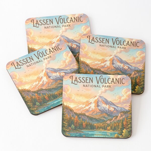 Item preview, Lassen Volcanic National Park Vintage Travel Poster designed and sold by SpiriTravels.