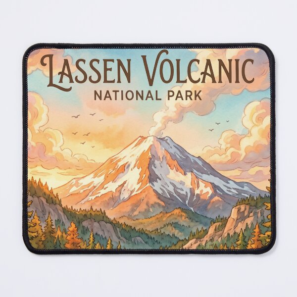 Item preview, Lassen Volcanic National Park Vintage Travel Poster designed and sold by SpiriTravels.