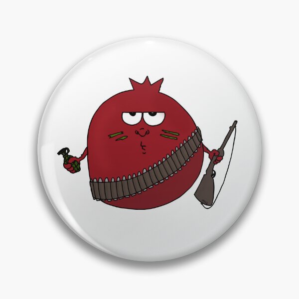 Item preview, Funny Pomegranate Soldier Cartoon – Cute Fruit Rambo Grenade Action designed and sold by MyxaART.