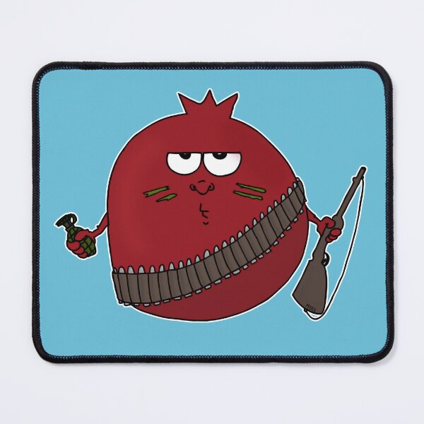 Item preview, Funny Pomegranate Soldier Cartoon – Cute Fruit Rambo Grenade Action designed and sold by MyxaART.