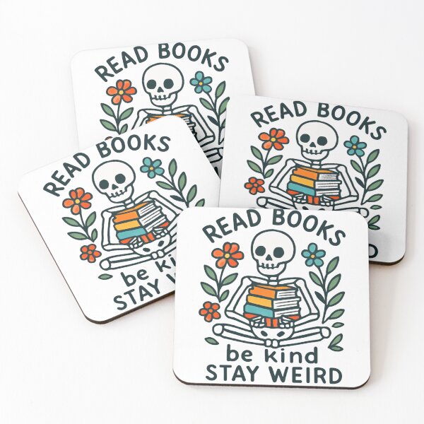 Item preview, Read Books Be Kind Stay Weird Book Lover Reader Kindness Individual Skeleton designed and sold by RetroMini2026.