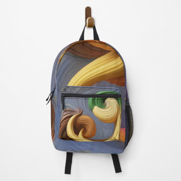 Item preview, 3D Color Dance - Fluid Abstract Art Yellow Blue - Canvas Print designed and sold by Keltoi-art.