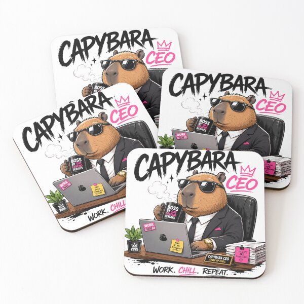 Item preview, Capybara CEO Funny Office T-Shirt | Work Chill Repeat designed and sold by JustResultsCo.