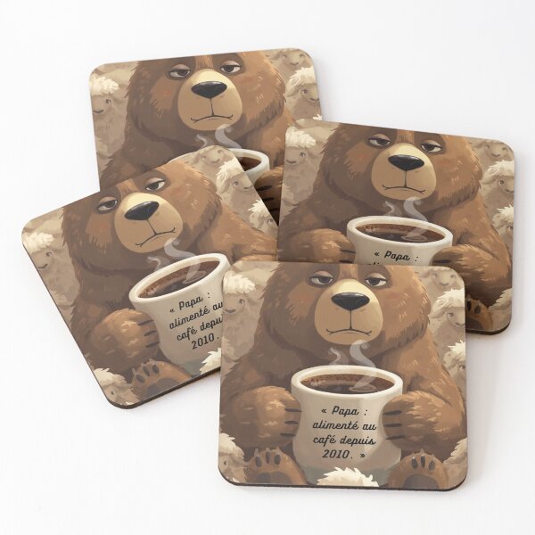 Item preview, Papa bear with his cup of coffee, his eyes ringed with dark circles designed and sold by Art70shop.