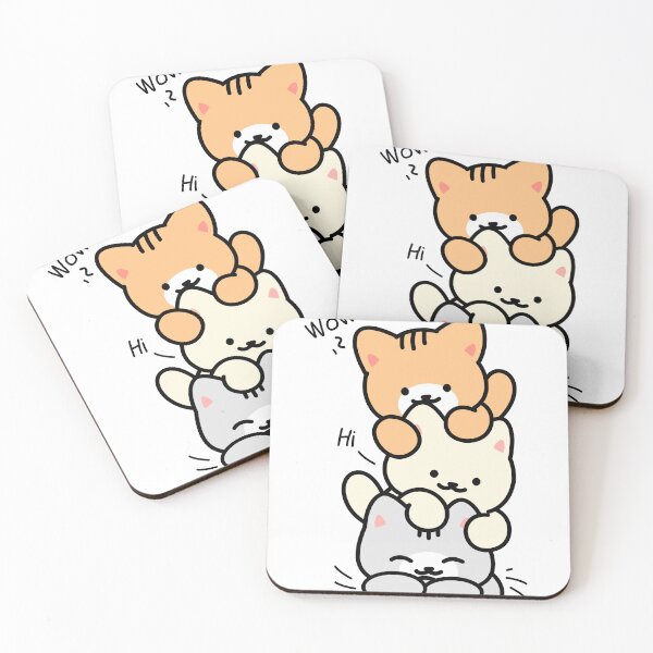 Item preview, Cute Stacked Kawaii Cats with Glasses designed and sold by SweetFury.