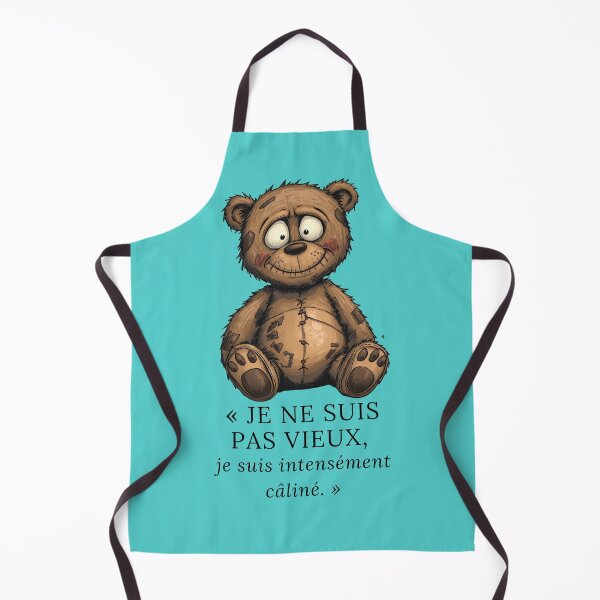 Item preview, "I'm not old, I'm just intensely cuddled." Worn-out teddy bear designed and sold by Art70shop.