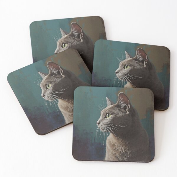 Item preview, Majestic Grey Cat Artistic Portrait Print designed and sold by Paolo-Bandal.