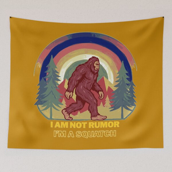 Item preview, "I'm Not Rumor, I'm a Squatch" Retro Sasquatch Poster designed and sold by BLUESKY11a.