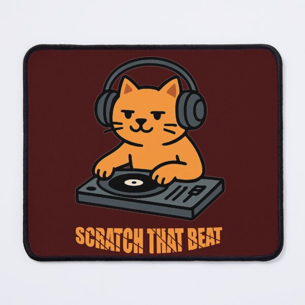Item preview, Cool Cat DJ Scratching Vinyl Records designed and sold by Form & Fauna.