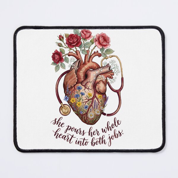 Item preview, Nurse Mom Shirt Floral | Floral Heart Anatomy Tee | Unique Nurse Mom Gift | RN Mom Shirt | Nurse Appreciation Gift | Nurse Mama Tee designed and sold by DESIGN BUREAU .