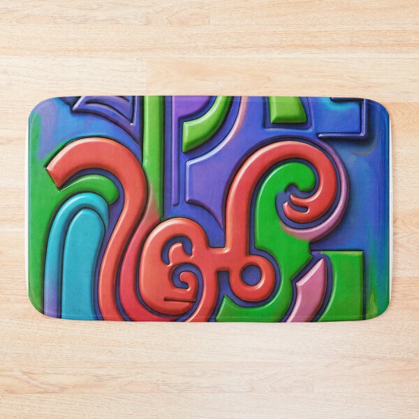 Item preview, 3D Tribal Totem - Abstract Art in Vibrant Colors - Modern Design Poster designed and sold by Keltoi-art.