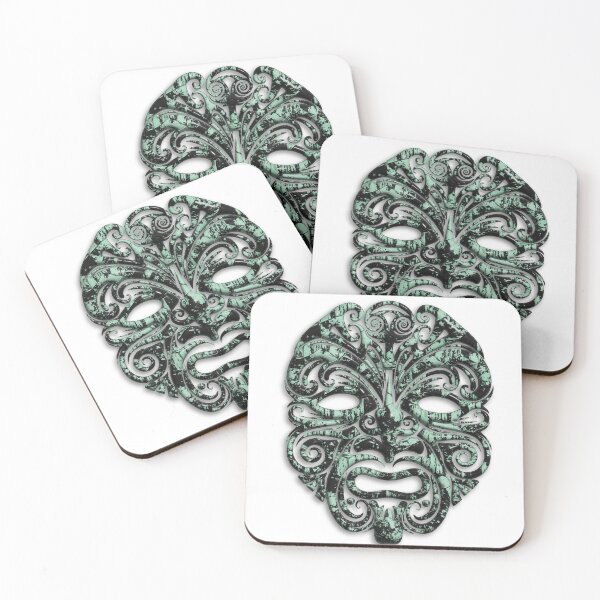 Item preview, Green Tribal Mask - PNG Sticker with Cutouts and Transparent Background - Ethnic Art designed and sold by Keltoi-art.