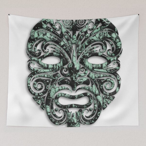 Item preview, Green Tribal Mask - PNG Sticker with Cutouts and Transparent Background - Ethnic Art designed and sold by Keltoi-art.