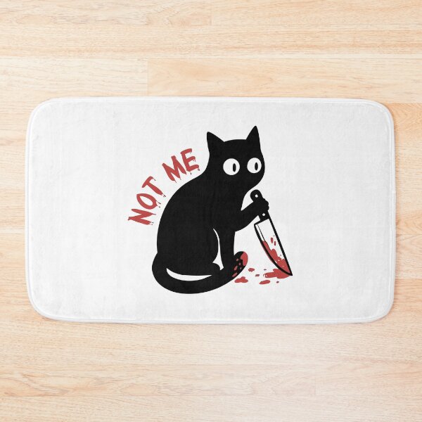 Item preview, Not Me Funny Black Cat Dark Humor Knife Guilty Cat designed and sold by RedHDesign.